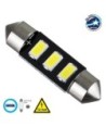 GloboStar® C5W  81302 Λάμπα Αυτοκίνητου 36mm FESTOON - LED 3 SMD 5630 1.5W 225lm 120° DC 12V IP20 Ψυχρό Λευκό 6000K